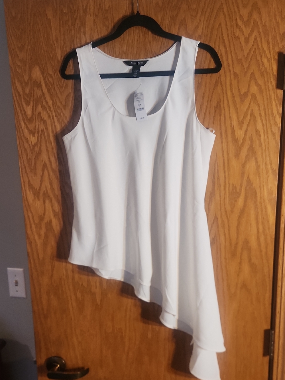NWT CreamAsymmetrical Sleeveless Women's Top - White House Black Market,  Size L